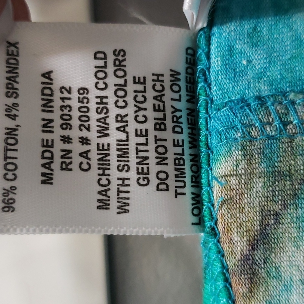 Parsley & Sage Short Sleeve Scoop Neck Turquoise Print Dress with Pockets, XL - Picture 5 of 7